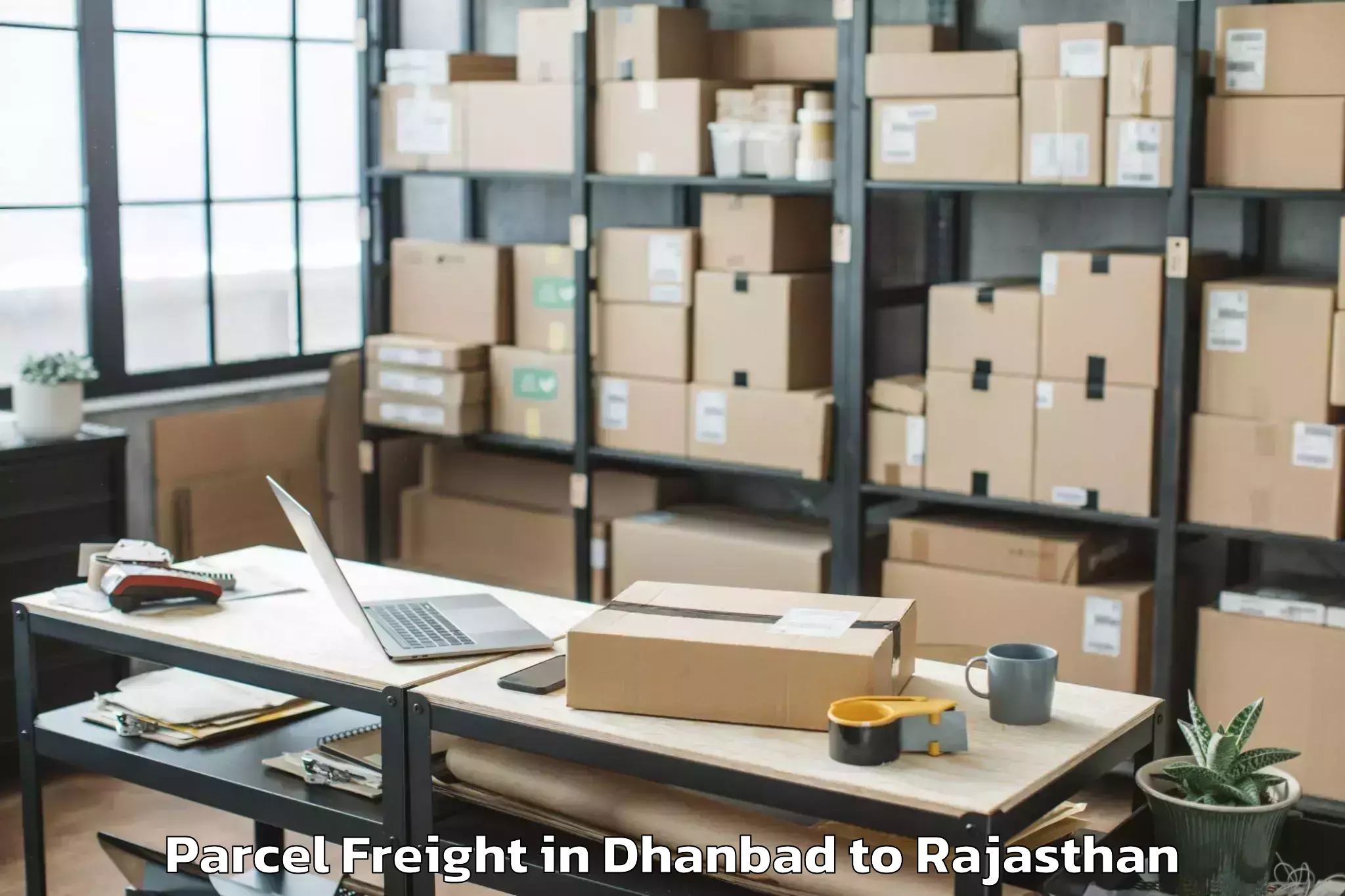 Easy Dhanbad to Phulera Sambhar Parcel Freight Booking